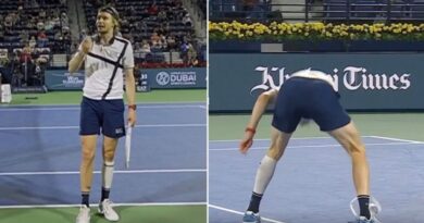 Tennis star demolishes racket on Dubai court while unleashing ‘can’t count’ rant at umpire | Tennis | Sport