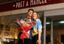 Couple celebrates first anniversary at Pret cafe where they met