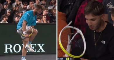 Paris Masters star slapped with warning after snapping racket in half and giving it to fan | Tennis | Sport