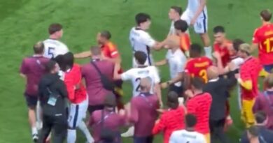England U21s erupt in furious brawl with Spain as subs pile in and players held back | Football | Sport