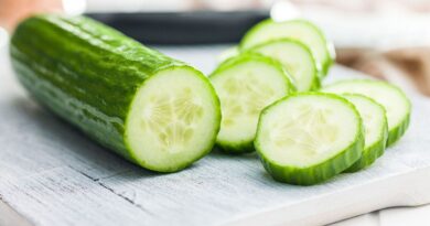 Cucumbers will stay crisp for longer if kept out of 1 place