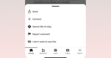 LinkedIn actually adds a ‘seems like AI slop’ button