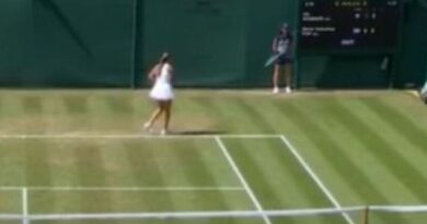 Wimbledon star disqualified for behaviour after racket ends up in crowd | Tennis | Sport