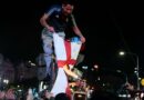 Argentina fans burn England flag and carry St George’s Cross coffin | Football | Sport