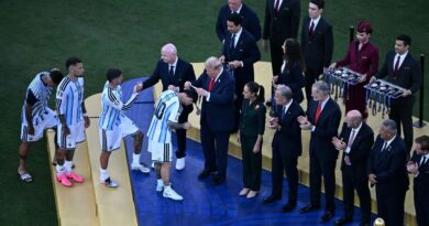 Cristian Romero ‘snubs’ Trump handshake in World Cup final medal presentation | Football | Sport