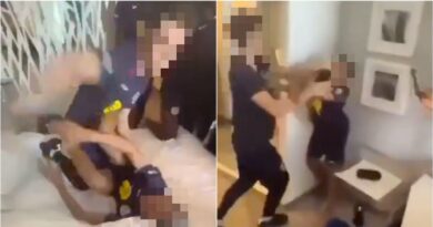 Shocking moment England footballers fight in wild hotel brawl | Football | Sport