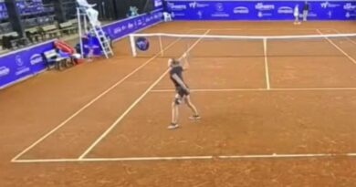 Tennis star kicks umpire’s chair after racket launched at official in huge meltdown | Tennis | Sport