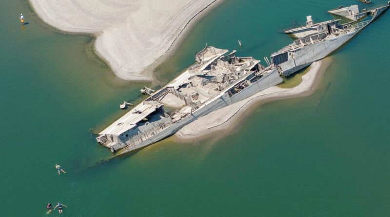 As the Danube River dries up, World War II shipwrecks and mammoth bones come into view