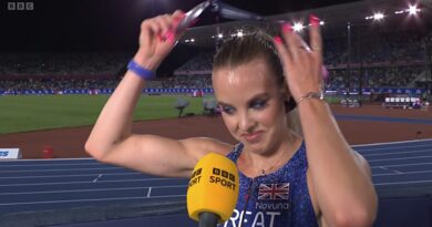 Keely Hodgkinson shows true feelings after defeat by taking off medal live on BBC