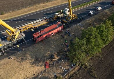 At least 12 die as tourist bus flips near Budapest 'leaving people trapped'
