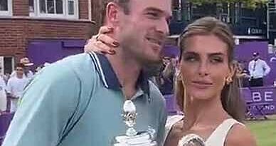US Open star's influencer wife finally breaks silence on trophy photoshoot backlash