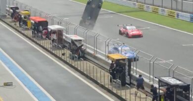 Horror as car flies into air in terrifying crash as driver hospitalised | F1 | Sport