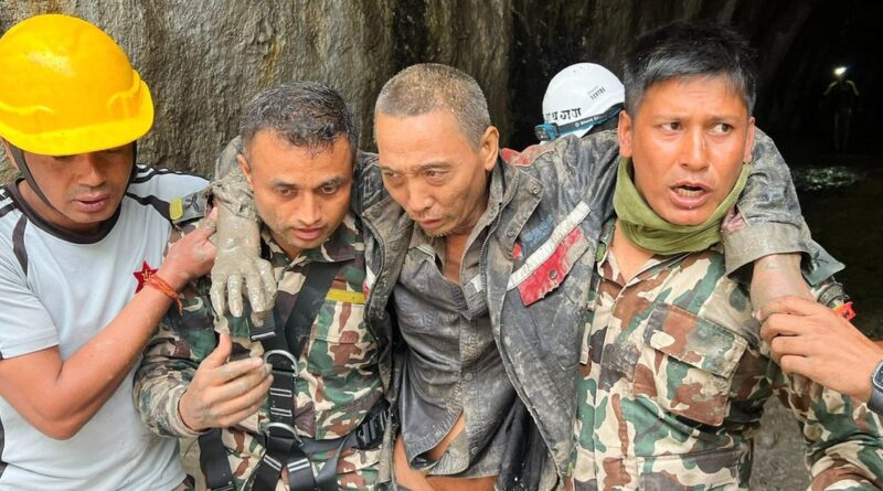 Third worker rescued from Nepal tunnel, woman found alive in rubble 10 days after devastating floods