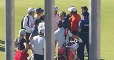 Ryder Cup hopeful and former caddie split up by security after heated bust-up