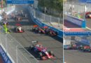 Terrifying Spanish GP crash on first lap as car sent flying through the air into fence