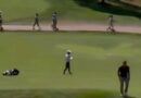 Golf star pulls in fan from crowd as caddie quits midway through tournament
