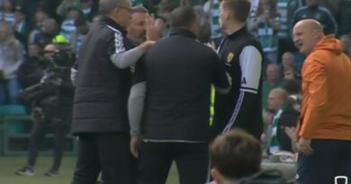 Celtic and Rangers managers clash in furious touchline bust-up as controversy erupts