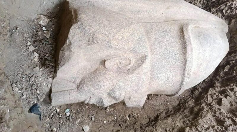 An Egyptian farmer found “an unusual stone.” It led archaeologists to pieces of statues for an ancient king.