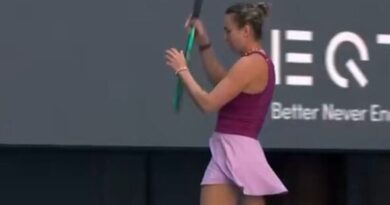 Aryna Sabalenka slams racquet to the floor during shock straight-sets China Open loss