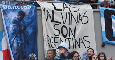 Falklands row with Argentina erupts again as banner seen in Lionel Messi's farewell game