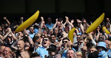 Why do Man City fans have inflatable bananas in away end vs Liverpool?